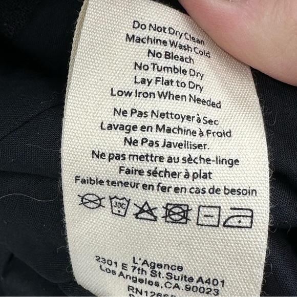 L’AGENCE Scout Cotton-Linen Blazer Solid Black Single Button Lined Size 0 - Picture 15 of 15